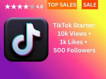 TikTok Starter: 10k Views + 1k Likes + 500 Followers